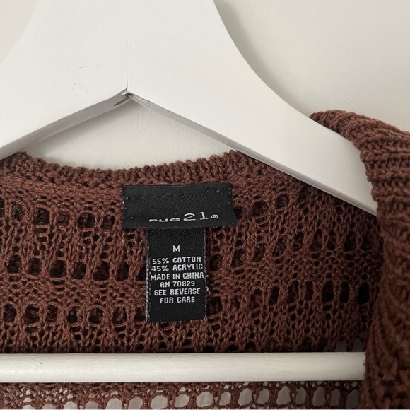 2000s Rue21 brown knit shrug - Picture 3 of 4